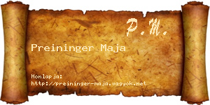 Preininger Maja névjegykártya